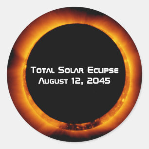 2045 Total Solar Eclipse Classic Round Sticker