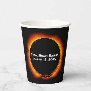 2045 Total Solar Eclipse Paper Cups