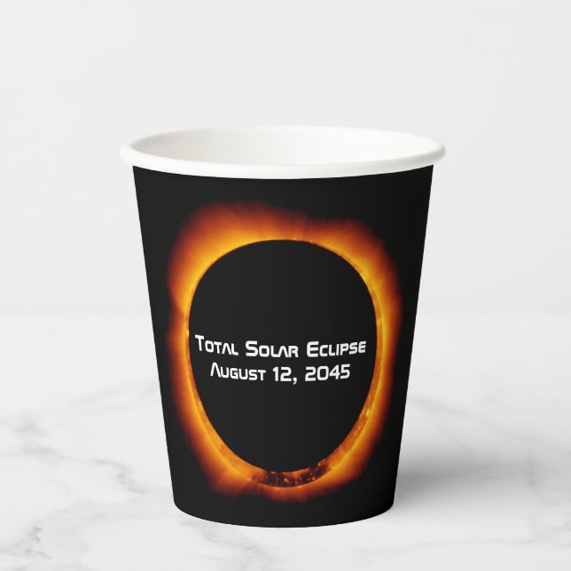 2045 Total Solar Eclipse Paper Cups (Front)