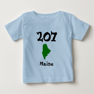 207, Area Code of Maine (Cape Elizabeth, Bangor) Baby T-Shirt