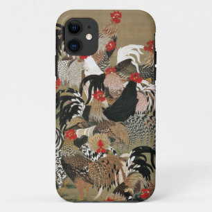 20. 群鶏図, 若冲 Flock of Roosters, Jakuchū, Japan Art iPhone 11 Case