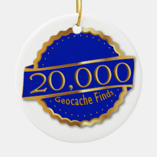 20,000 FINDS ACHIEVEMENT GeoCaching AWARD Ceramic Tree Decoration