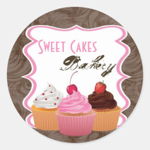 20 - 1.5" Cup Cakes Bakery Sweet Address Stickers