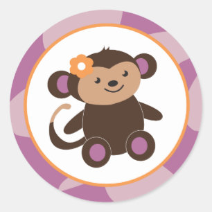 20 - 1.5"  Envelope Purple Jacana Classic Round Sticker