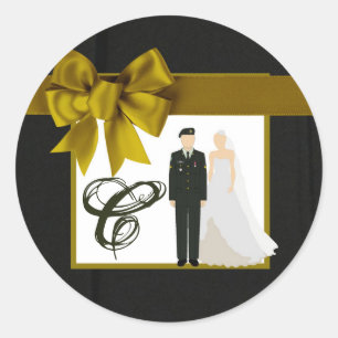 20 - 1.5 Envelope Seal ARMY Uniform Groom Bride