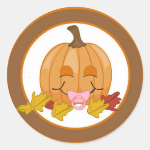 20 - 1.5" Envelope Seal Autumn Fall Pumpkin Baby