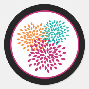 20 - 1.5" Envelope Seal Autumn Floral Burst