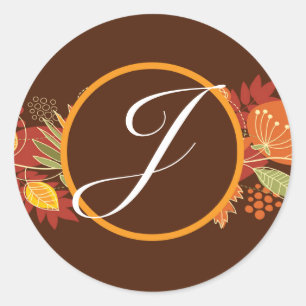 20 - 1.5 Envelope Seal Autumn Leaves Fall Floral