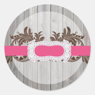 20 - 1.5  Envelope Seal Barn Wood Diamond Ribbon