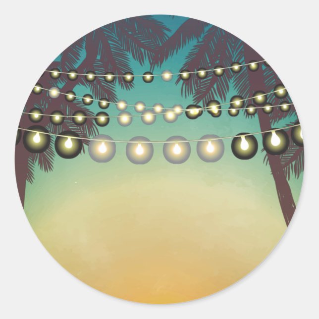 20 - 1.5  Envelope Seal Beach Sunset Palm Tree Str (Front)