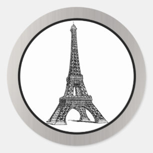 20 - 1.5" Envelope Seal Black Eiffel Tower