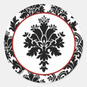 20 - 1.5 Envelope Seal Black Red Damask Lace