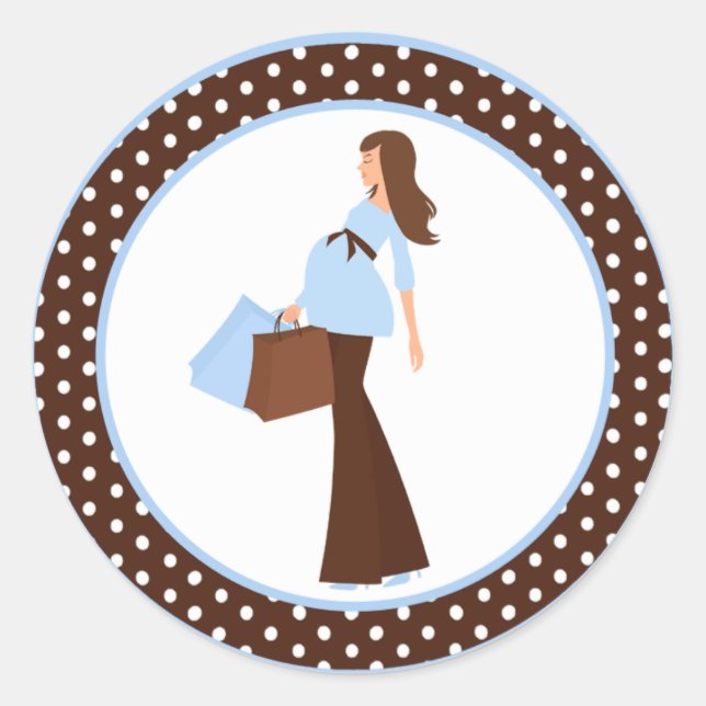 20 - 1.5"  Envelope Seal Blue Mod Mum Polka Dots (Front)