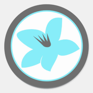 20 - 1.5" Envelope Seal Blue Tea Arizona Flower