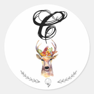 20 - 1.5  Envelope Seal boho deer Buck Head Browni