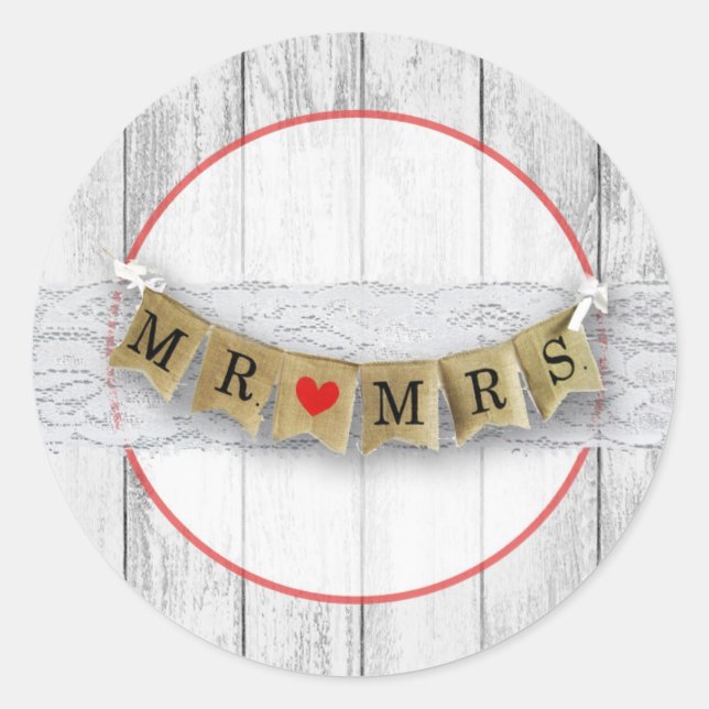 20 - 1.5  Envelope Seal Burlap Mr. and Mrs. Banner (Front)