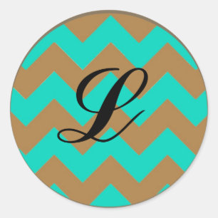 20 - 1.5 Envelope Seal Chevron Brown & Seafoam
