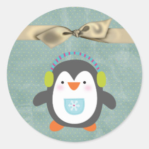 20 - 1.5" Envelope Seal Christmas Penguin