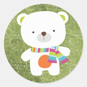 20 - 1.5" Envelope Seal Christmas Polar Bear