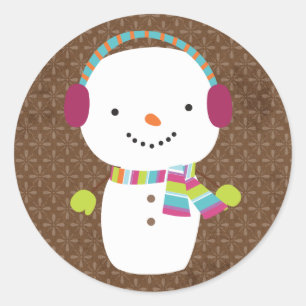 20 - 1.5" Envelope Seal Christmas Snowman Winter