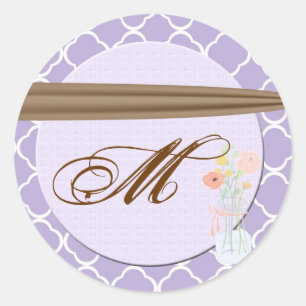 20 - 1.5 Envelope Seal Country Mason Jar Flowers