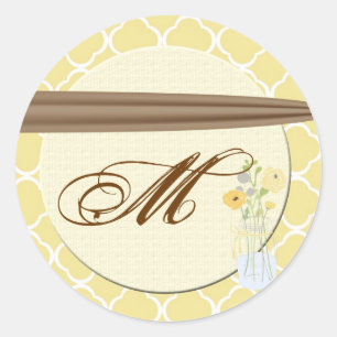 20 - 1.5  Envelope Seal Country Mason Jar Flowers