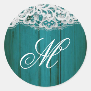 20 - 1.5  Envelope Seal Distrissed Teal Wood Lace