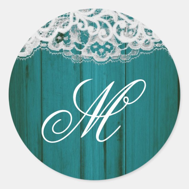 20 - 1.5  Envelope Seal Distrissed Teal Wood Lace (Front)