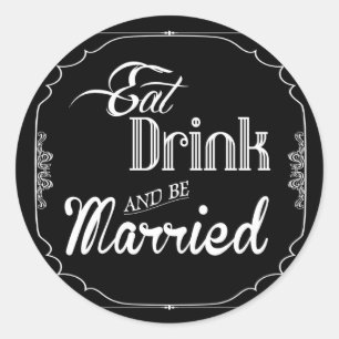 20 - 1.5 Envelope Seal Eat Drink Be Married Black