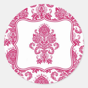 20 - 1.5 Envelope Seal Fusia White Damask Lace Pr