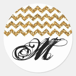 20 - 1.5  Envelope Seal Gold Glitter Chevron Strip