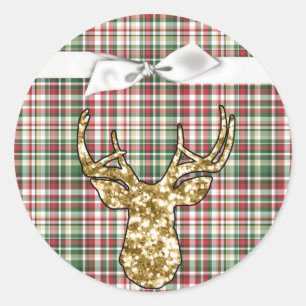 20 - 1.5  Envelope Seal Gold Glitter Reindeer Plai