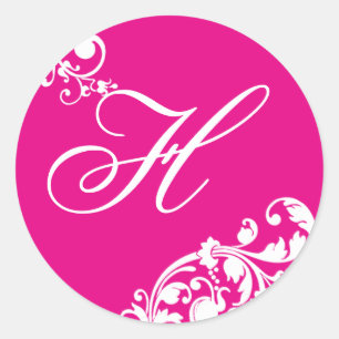 20 - 1.5 Envelope Seal Hot Pink White Floral