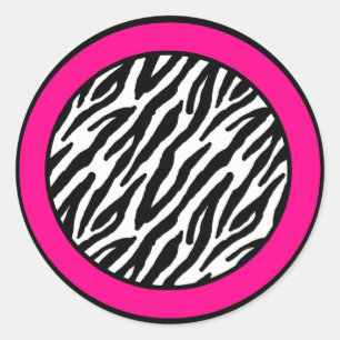 20 - 1.5" Envelope Seal Hot Pink Zebra Print