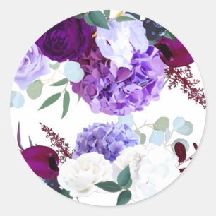 20 - 1.5  Envelope Seal Lavender Hibiscus on Whi