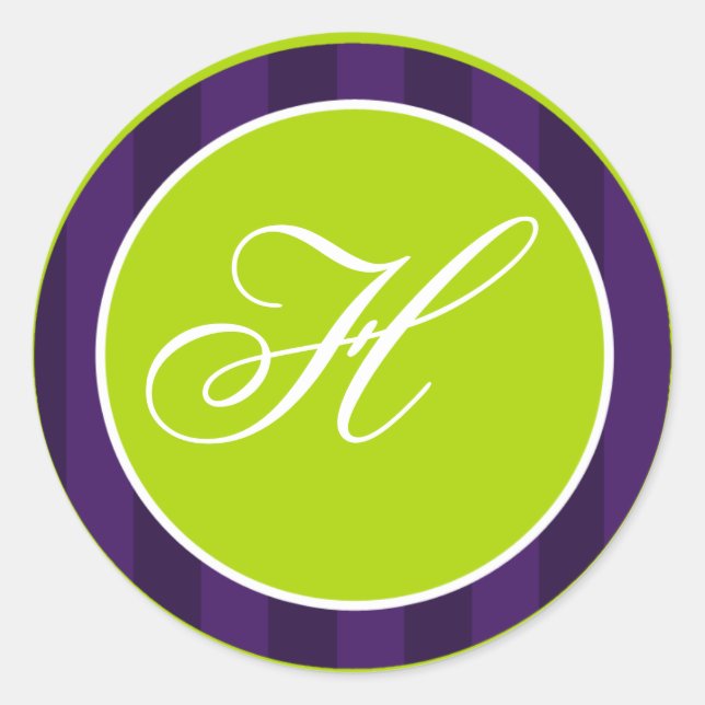 20 - 1.5"  Envelope Seal Lime Green & Purple (Front)