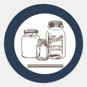 20 - 1.5 Envelope Seal Mason Jar Country Rustic