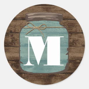 20 - 1.5 Envelope Seal Mason Jar Wood Country