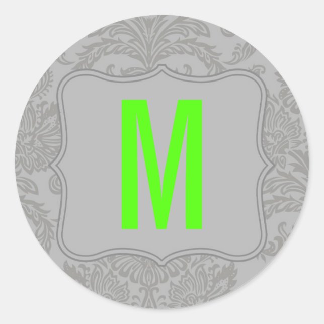 20 - 1.5  Envelope Seal Modern Grey Damask Lace (Front)