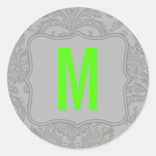 20 - 1.5  Envelope Seal Modern Grey Damask Lace