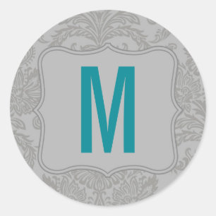 20 - 1.5 Envelope Seal Modern Grey Damask Lace