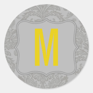 20 - 1.5  Envelope Seal Modern Grey Damask Lace