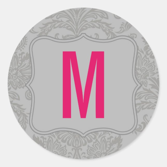 20 - 1.5  Envelope Seal Modern Grey Damask Lace (Front)