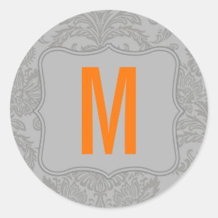 20 - 1.5  Envelope Seal Modern Grey Damask Lace