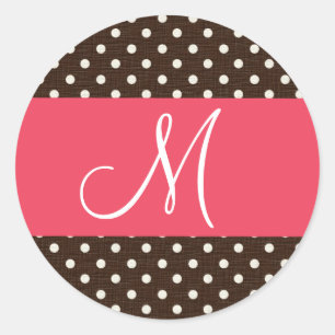 20 - 1.5  Envelope Seal Monogram Brown Polka Dot