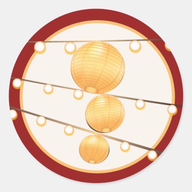 20 - 1.5  Envelope Seal Paper Lanterns on Red (Front)