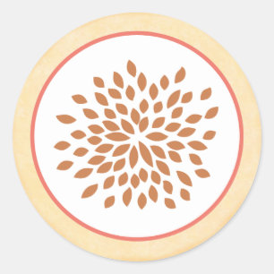 20 - 1.5" Envelope Seal Pink and Brown Floral