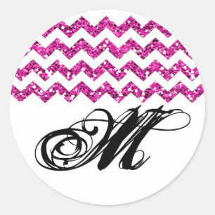 20 - 1.5  Envelope Seal Pink Glitter Chevron Strip