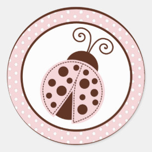 20 - 1.5" Envelope Seal Pink Ladybug