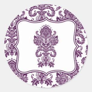 20 - 1.5  Envelope Seal Plum Purple Damask Lace